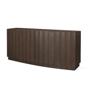 Mercana Swanson Scalloped Sideboard - Elegant Mango Wood Design with Matte Black Accents for Modern Spaces 71007