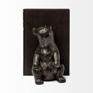 Mercana Sleuth Grizzly Bear Bookends Set of 2 - Sculptural Charm for Modern Rustic Decor and Organizing Books 68069
