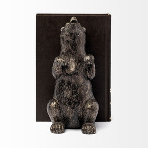 Mercana Sleuth Grizzly Bear Bookends Set of 2 - Sculptural Charm for Modern Rustic Decor and Organizing Books 68069