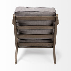 Mercana Olympus II Accent Chair - Stylish Mid-Century Design with Plush Upholstery for Modern Living Spaces Flint Gray Fabric | Brown Wood 68185