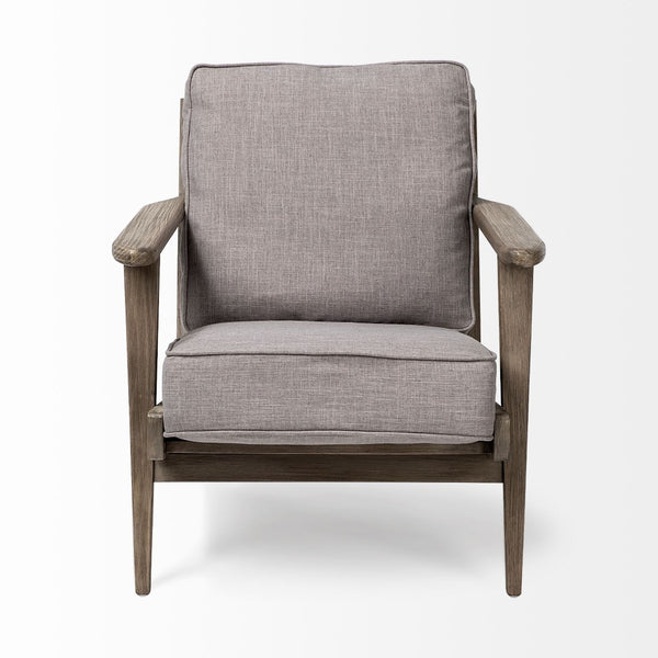 Mercana Olympus II Accent Chair - Stylish Mid-Century Design with Plush Upholstery for Modern Living Spaces Flint Gray Fabric | Brown Wood 68185