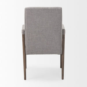 Mercana Palisades Elegant Dining Chair with Solid Beech Wood Frame for Modern and Transitional Spaces Gray Fabric | Brown Wood |  Armed 68195