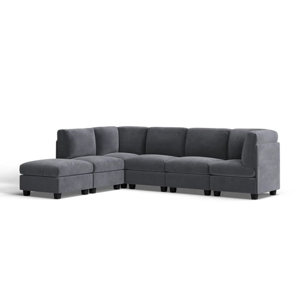 English Elm Faux Leather Modular Sectional Sofa Reconfigurable Pu Upholstery Living Room B2748S00178