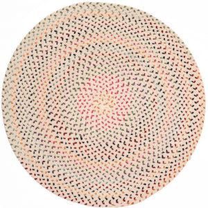 Capel Rugs Dramatic Artisan Braid Design - Chic Vivid Style With Subtle Pointillism For Modern Elegance Carnival, Pink 80% Nylon,17% Wool,3% Other Fibers 0027cs0506925