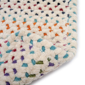 Capel Rugs Dramatic Artisan Braid Design - Chic Vivid Style With Subtle Pointillism For Modern Elegance Carnival, Pink 80% Nylon,17% Wool,3% Other Fibers 0027xs00240800925