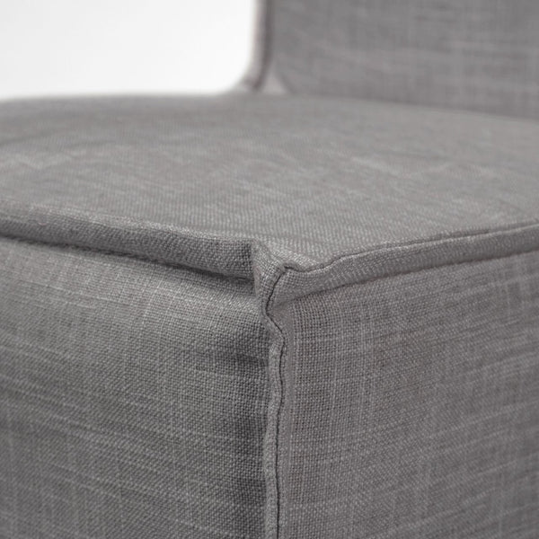 Mercana Elbert Chic Grey Upholstered Dining Chairs with Brown Wooden Base for Modern Farmhouse Style Gray Fabric | Side Chair 68189