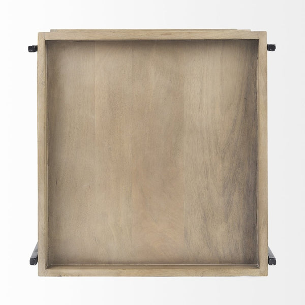 Mercana Trey Three-Tiered End Table with Mango Wood Shelves and Sturdy Frame for Modern Living Spaces 68219