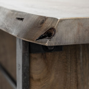 Mercana Ledger Live-Edge Console Table - Handcrafted Solid Mango Wood for Rustic Charm & Modern Style 68243
