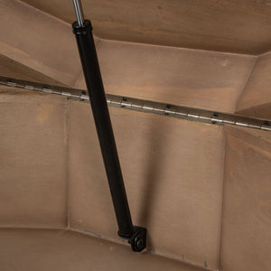 Mercana Arreto Hexagonal Coffee Table with Hydraulic Lift-Top Storage for Modern Living Room Elegance Brown Wood 68229