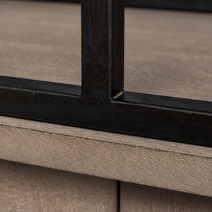 Mercana Braxton Three-Shelf Industrial Farmhouse Shelving Unit for Stylish Storage and Display Solutions Light Brown Wood | Black Metal | 82L 68202-AB