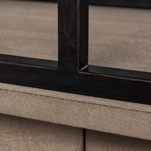 Mercana Braxton Three-Shelf Industrial Farmhouse Shelving Unit for Stylish Storage and Display Solutions Light Brown Wood | Black Metal | 82L 68202-AB