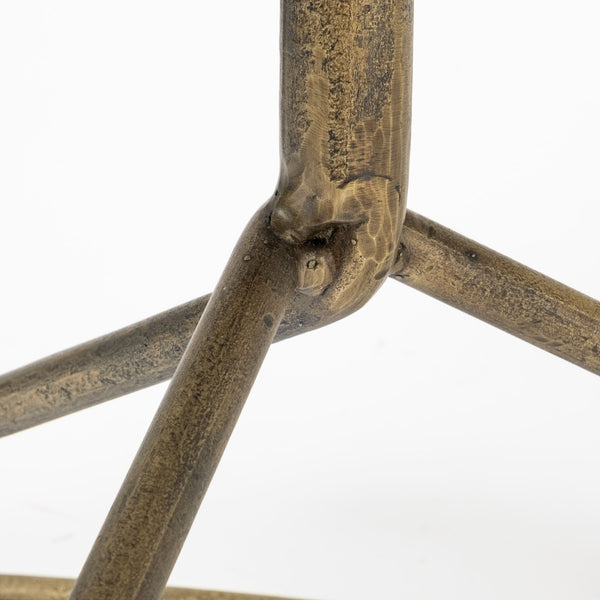 Mercana Pinera 37"x33" Organic Slate Coffee Table with Antique Iron Base for Modern Luxe Interiors White Marble | Gold Metal 68246-AB