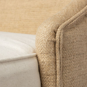 Mercana Monmouth Coastal Farmhouse Bar Stool with Comfortable Jute-Back and Natural Mango Wood Frame Cream Fabric | Brown Wood | Bar 68142