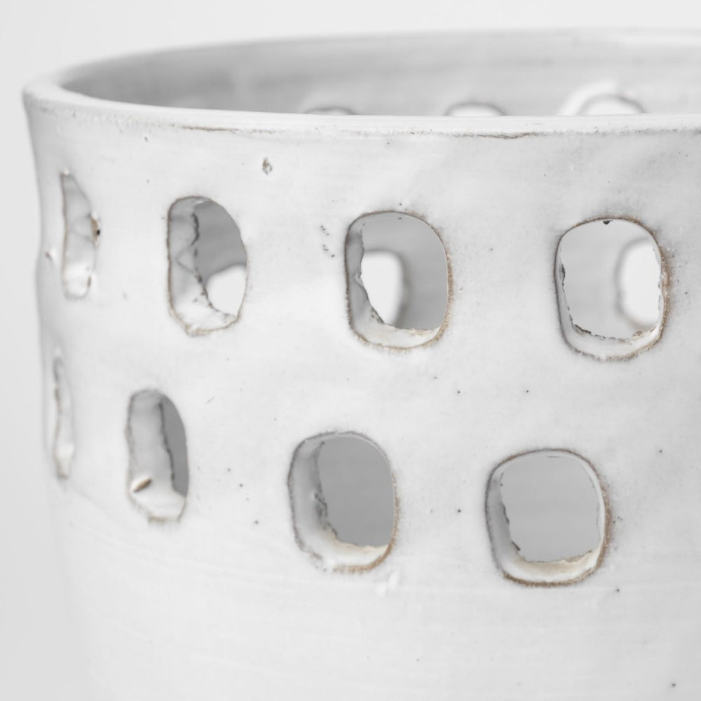 Mercana Larissa Modern Rustic Elegance Vases with Hollowed-Square Pattern for Stylish Home Decor Accents 68097