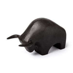 Mercana Tauro Raging Bull Sculpture in Rustic Gold Finish - Striking Modern Accent for Home Decor Black Cast Aluminum | 5H 68410
