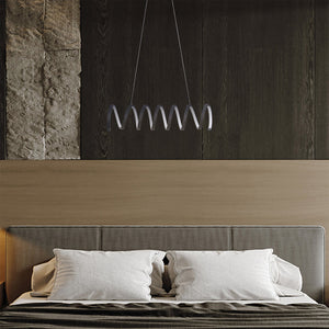 English Elm 23"L Matte Black Spiral Loop Aluminum Pendant Light with Integrated 14W LED, Adjustable 47"-12" Cords, Modern Illuminate B072P220163