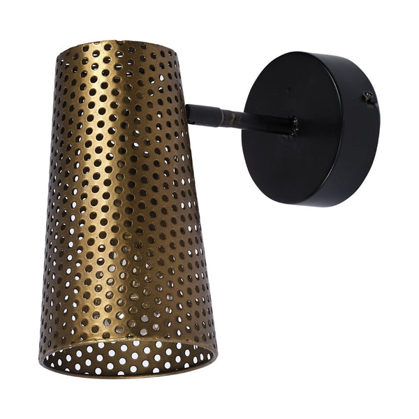 Mercana Wesley Industrial Chic Perforated Cone Wall Sconce for Ambient Lighting in Modern Spaces 68426