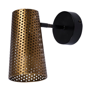 Mercana Wesley I 11x10.2 Gold Toned Perforated Metal Cone Wall Sconce  68426