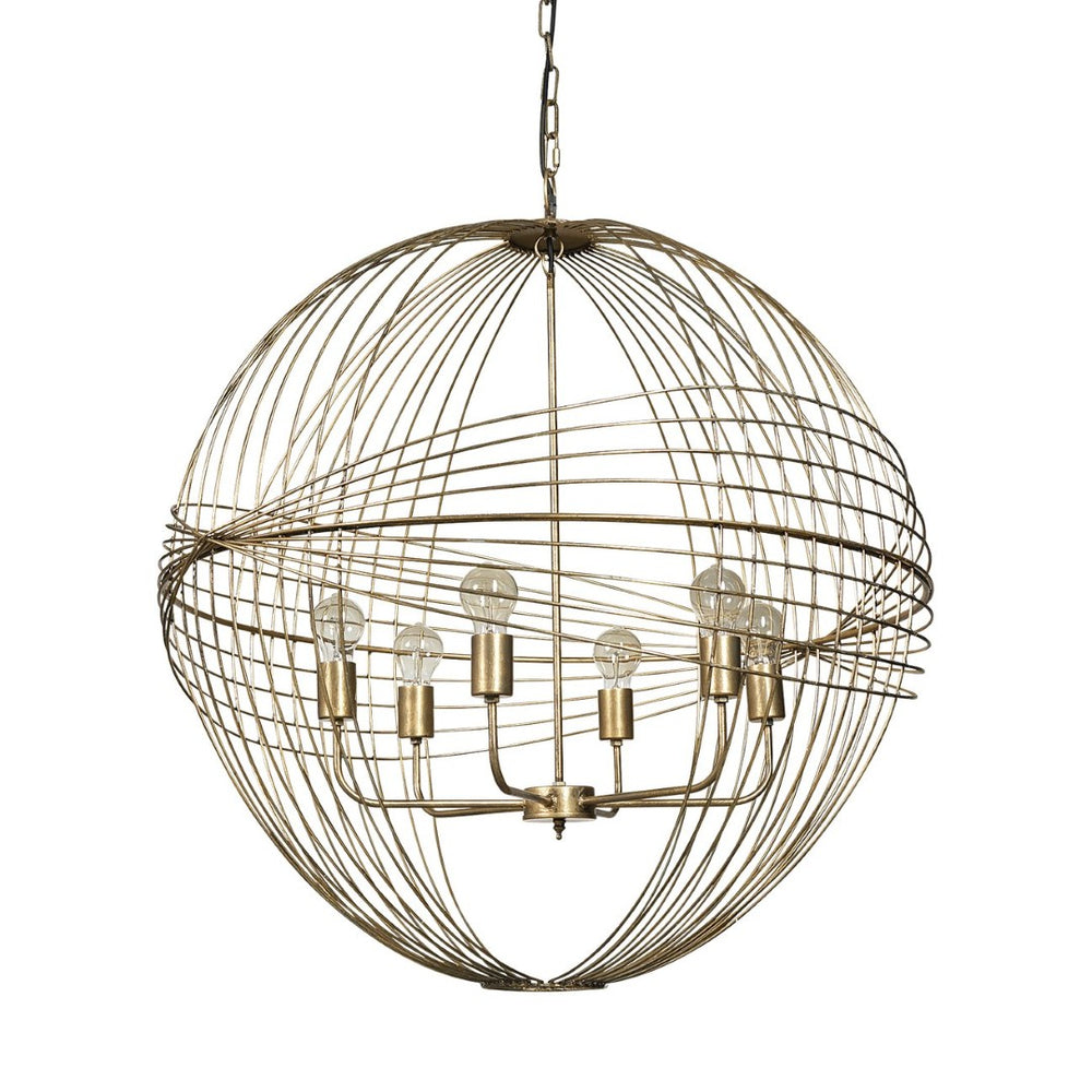 Mercana Chiron II Six-Bulb Globe Chandelier - Modern Vintage Design for Stylish Home Illumination 68430