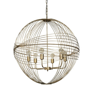 Mercana Chiron II Six-Bulb Globe Chandelier - Modern Vintage Design for Stylish Home Illumination 68430