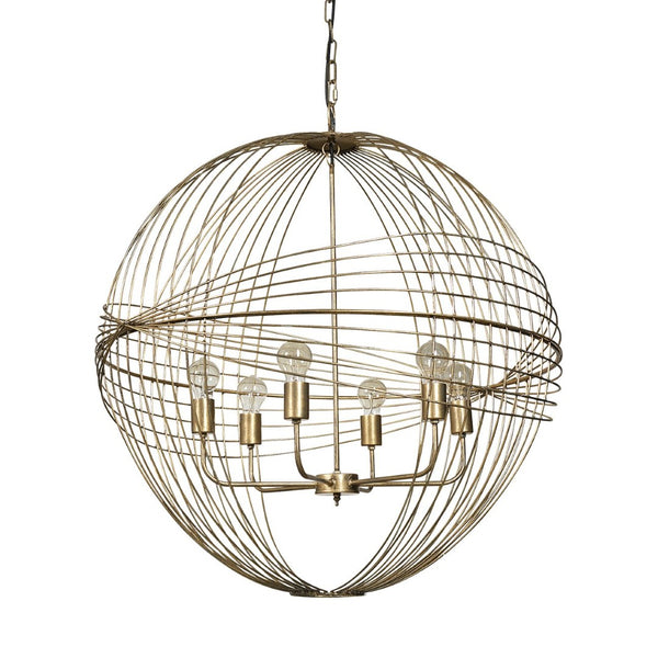 Mercana Chiron II Six-Bulb Globe Chandelier - Modern Vintage Design for Stylish Home Illumination 68430