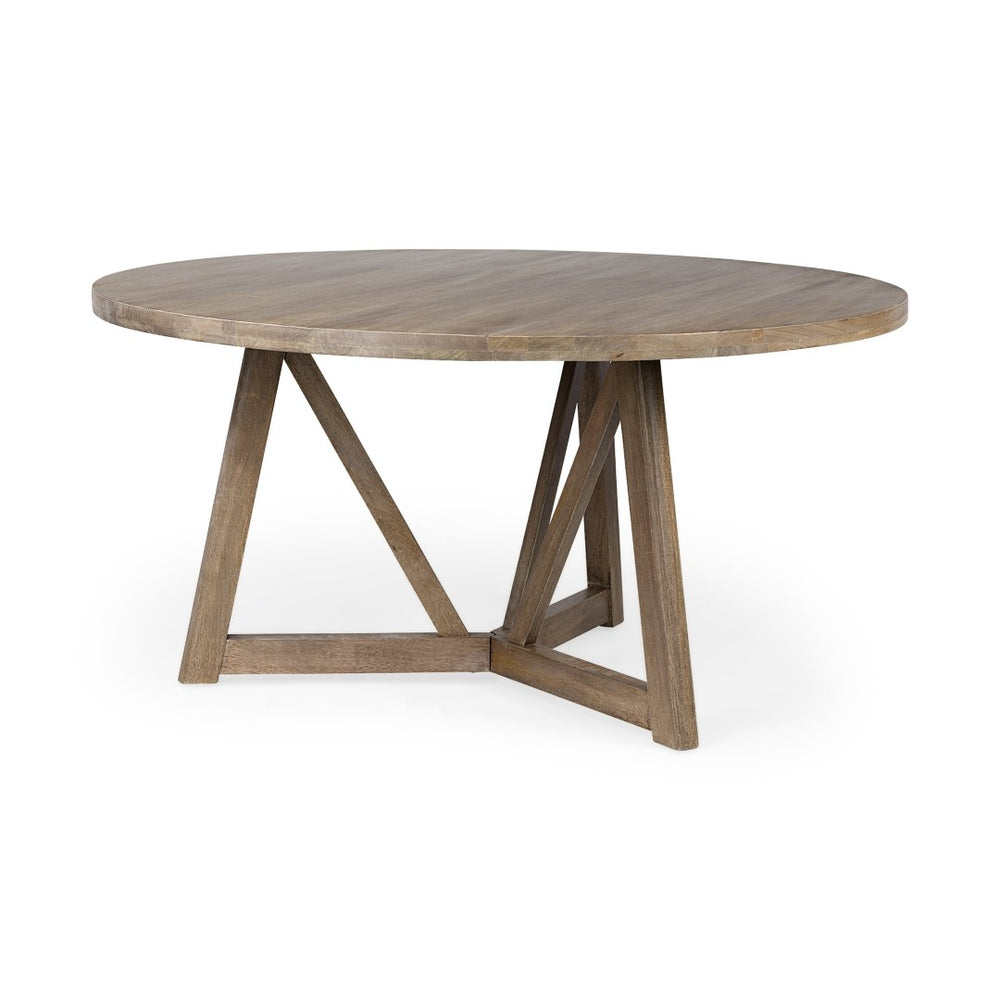 Mercana Legolas Round Solid Wood Dining Table: Timeless Craftsmanship with Modern Style for Six Guests 68463