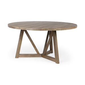 Mercana Legolas Round Solid Wood Dining Table: Timeless Craftsmanship with Modern Style for Six Guests 68463