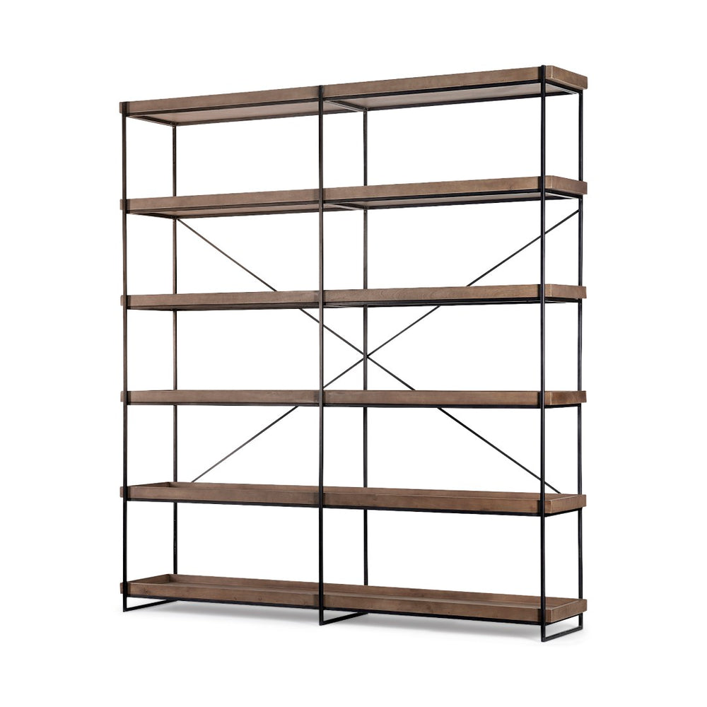 Mercana Trey Five Tray Shelf Unit – Industrial-Style Storage for Modern Living with Durable Mango Wood Design 68485
