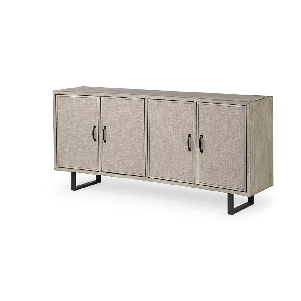 Mercana Bellefontaine II Sideboard - Chic Fabric Door Design, Durable Fir Veneer, Elegant Storage Solution 68534