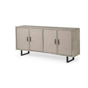 Mercana Bellefontaine II Sideboard - Chic Fabric Door Design, Durable Fir Veneer, Elegant Storage Solution 68534
