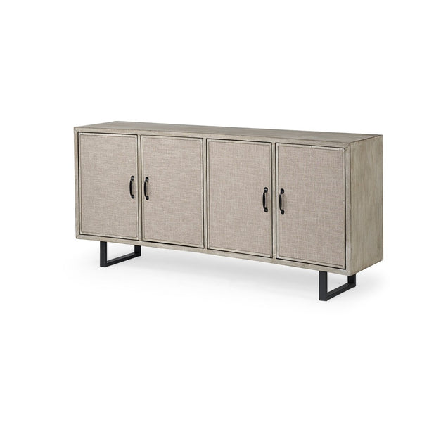 Mercana Bellefontaine II Sideboard - Chic Fabric Door Design, Durable Fir Veneer, Elegant Storage Solution 68534