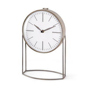 Mercana Aurus Matte Gray Metal Table Clock 68520