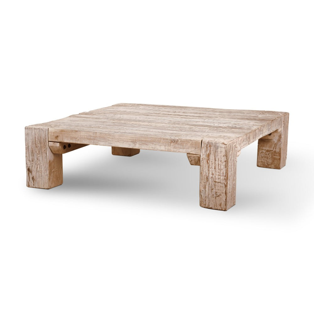 Mercana McArthur 48x48 Square Eco-Friendly Solid Wood Coffee Table with Unique Rustic Charm and Style 68448