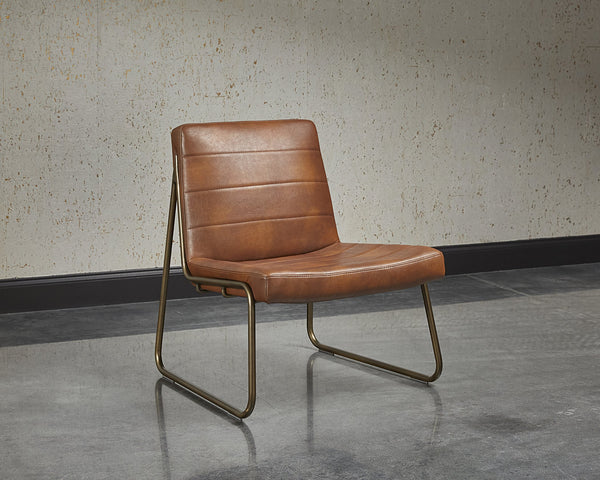 Sunpan Anton Lounge Chair - Stylish Comfort with Sculpted Seat and Rustic Bronze Frame for Modern Spaces Bravo Cognac