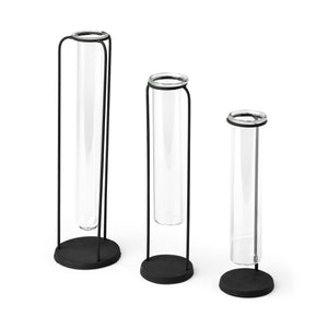 Mercana Beeker Set Of Three Black Metal Test Tube Style Vases  68600