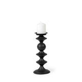 Mercana Candelero I Small Black Metal Grooved Table Candle Holder  68558