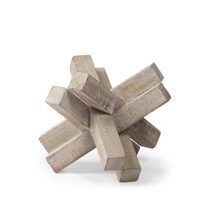 Mercana Vega Sculptural Wood Jack Object - Modern Rustic Decor for Tabletop, Shelf & Mantel Display 68646