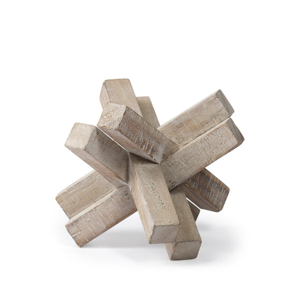 Mercana Vega Sculptural Wood Jack Object - Modern Rustic Decor for Tabletop, Shelf & Mantel Display 68646