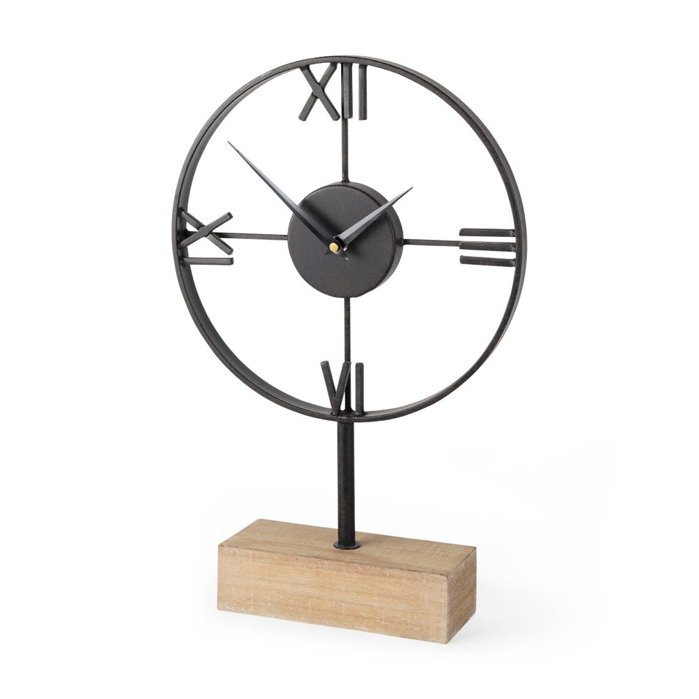 Mercana Oris Open Frame Table Clock – Sculptural Design with Roman Numerals for a Striking Home Accent 68642