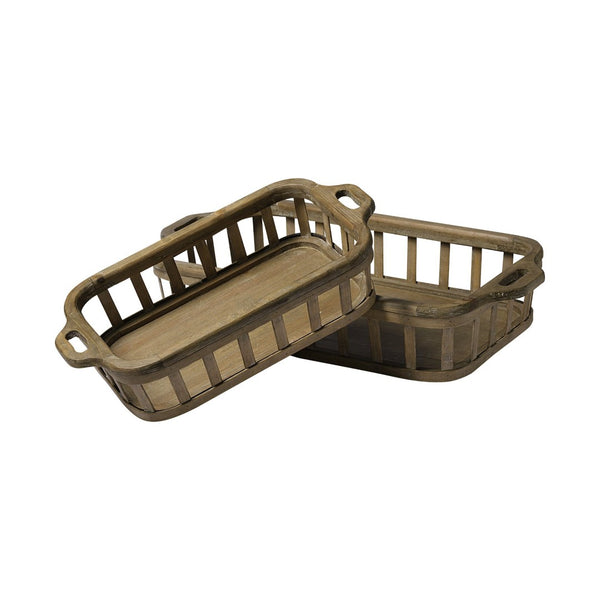 Mercana Louis Rustic Wood Nesting Trays for Serving and Decor - Versatile Farmhouse Style and Practical Use 68639