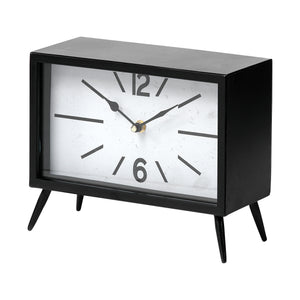 Mercana Lita Black Metal Rectangular Table Clock  68552