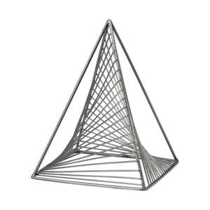 Mercana Risley 8L x 8W Gray Metal Triangular Decorative Object 68536