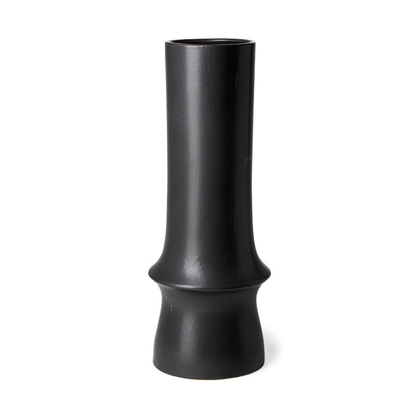 Mercana Laforge Sculptural Matte Black Vase – Modern Accent for Home Decor, Perfect for Any Interior Style Black Ceramic | 17H 68633