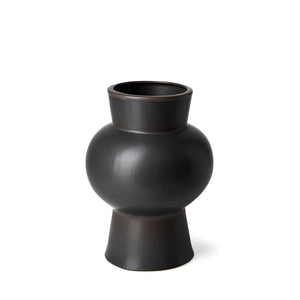 Mercana Laforge Sculptural Matte Black Vase – Modern Accent for Home Decor, Perfect for Any Interior Style Black Ceramic | 11H 68632