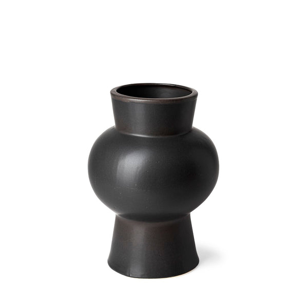 Mercana Laforge Sculptural Matte Black Vase – Modern Accent for Home Decor, Perfect for Any Interior Style Black Ceramic | 11H 68632