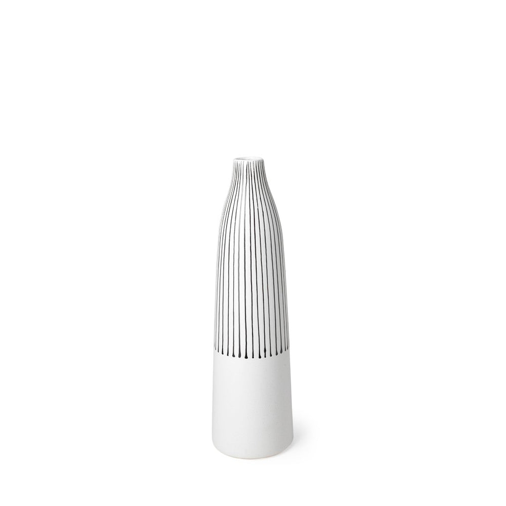 Mercana Kira Small Pinstripe Ceramic Vase - Modern Sculptural Décor for Chic Home Accents and Styling 68625