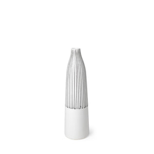 Mercana Kira Small Pinstripe Ceramic Vase - Modern Sculptural Décor for Chic Home Accents and Styling 68625