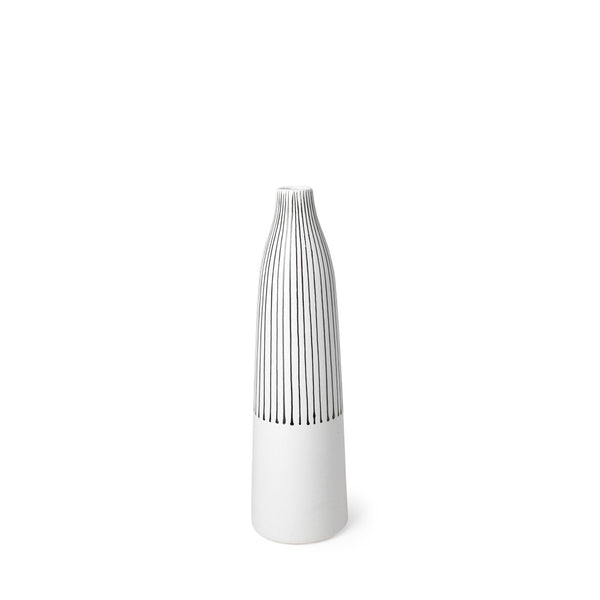 Mercana Kira Small Pinstripe Ceramic Vase - Modern Sculptural Décor for Chic Home Accents and Styling 68625