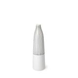 Kira I Small White Pinstripe Ceramic Vase