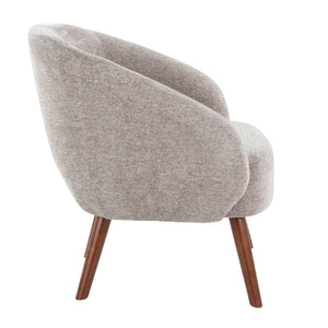 English Elm Ashland Grey Fabric Lounge Chair with Walnut Legs — Contemporary Padded Accent Seat, 250 lb Limit B202P223830